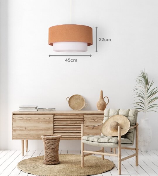 Duolla - Luster na lanku BOHO 1xE27/40W/230V pr. 45 cm béžová/biela