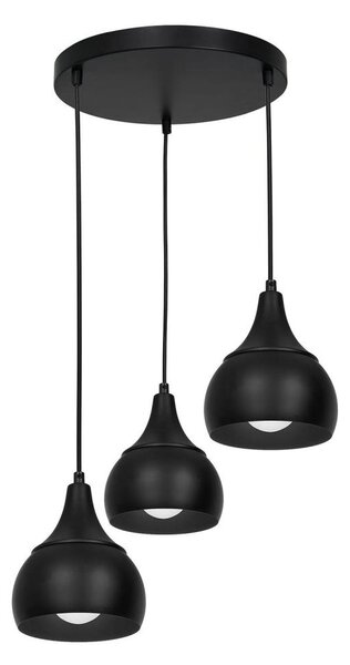 Luster na lanku AKTAN 3xE27/60W/230V čierna guľatý