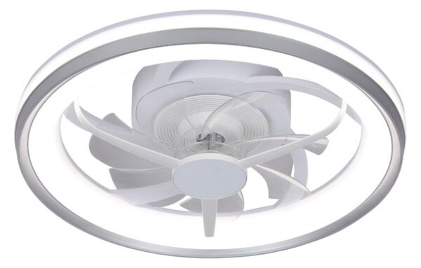 RABALUX 71335 Fanricius stropné svietidlo s ventilátorom D480mm LED 40W/2200lm 3000+4000+6000K strieborná, stmievateľné, diaľkový ovládač