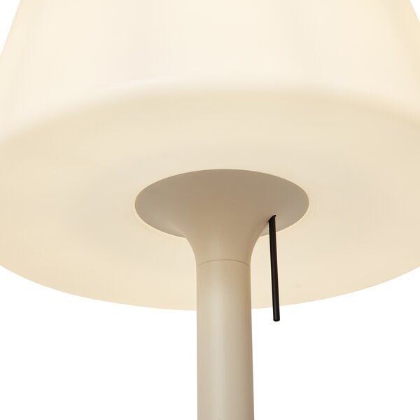 Moderná vonkajšia stojaca lampa béžová s bielym tienidlom IP44 - Big Virginia