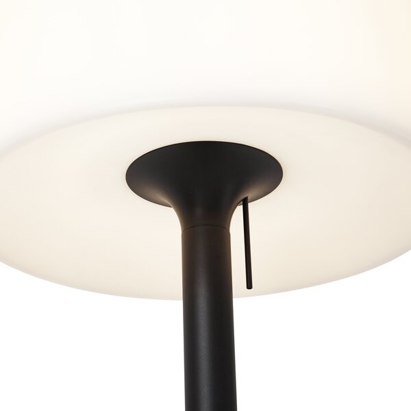 Moderná vonkajšia stojaca lampa čierna s bielym tienidlom IP44 - Mississippi