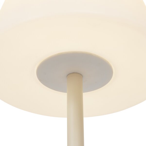 Vonkajšia stojaca lampa béžová s bielym tienidlom IP65 - Virginia