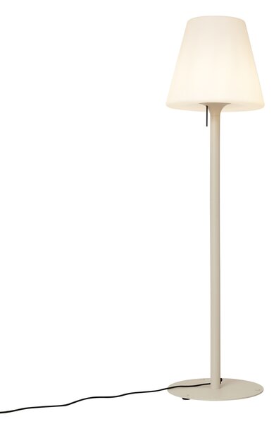 Moderná vonkajšia stojaca lampa béžová s bielym tienidlom IP44 - Big Virginia