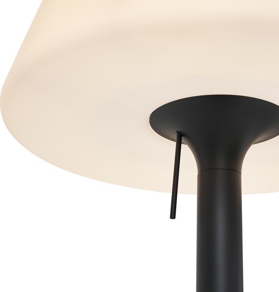 Moderná vonkajšia stojaca lampa čierna s bielym tienidlom IP44 - Big Virginia