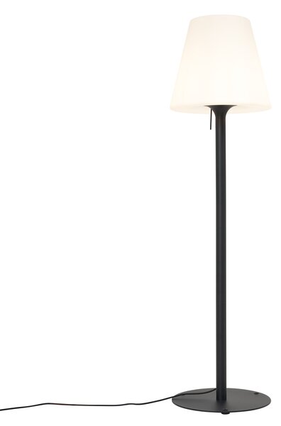 Moderná vonkajšia stojaca lampa čierna s bielym tienidlom IP44 - Big Virginia