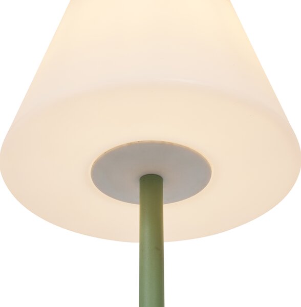 Vonkajšia stojaca lampa zelená s bielym tienidlom IP65 - Virginia