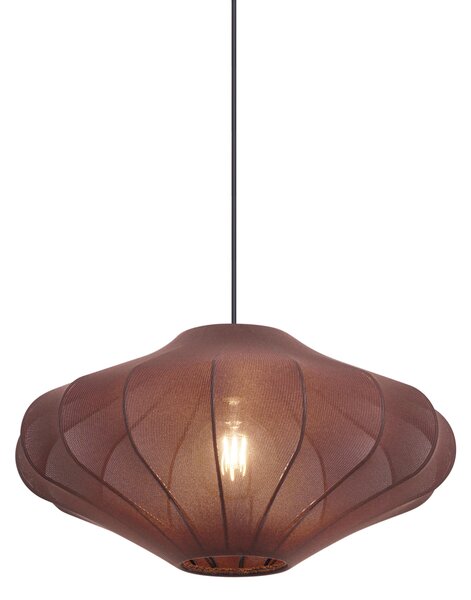 Japandi závesná lampa hnedá s látkovým tienidlom 50cm - Plu