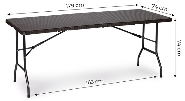 ModernHome Skladací záhradný stôl 180 cm - ratan