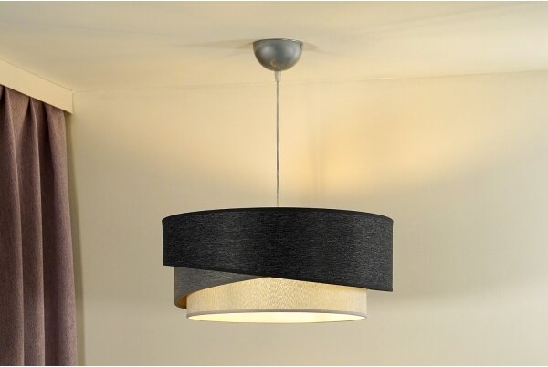 Duolla - Luster na lanku KOBO 1xE27/15W/230V pr. 45 cm antracit/šedá/biela