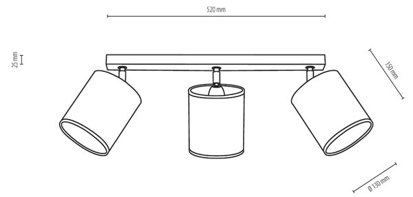 Spot-Light 56744374 - Bodové svietidlo APRILLIA 3xE27/25W/230V dub/biela