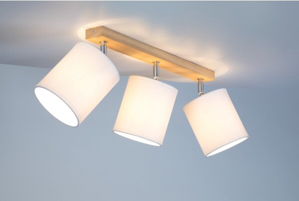 Spot-Light 56744374 - Bodové svietidlo APRILLIA 3xE27/25W/230V dub/biela