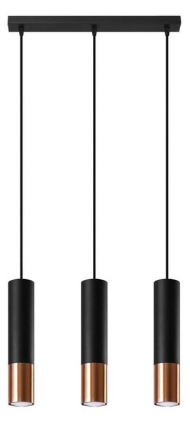 Sollux SL.0948 - Luster na lanku LOOPEZ 3xGU10/10W/230V čierna/meď