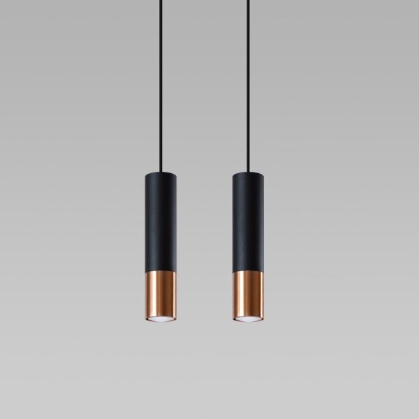 Sollux SL.0947 - Luster na lanku LOOPEZ 2xGU10/10W/230V čierna/meď