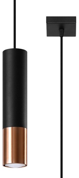 Sollux SL.0946 - Luster na lanku LOOPEZ 1xGU10/10W/230V čierna/meď