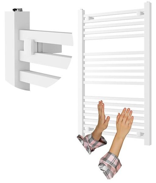 Granitan - Kúpeľňový radiátor - Rebríkový radiátor 100x60 cm - Radiátor biely - 530 W - BERGEN