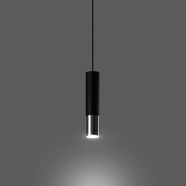 Sollux SL.0940 - Luster na lanku LOOPEZ 1xGU10/10W/230V čierna/chróm