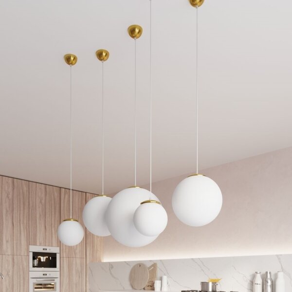 Sollux SL.0715 - Luster na lanku TOYA 1xE27/60W/230V pr. 20 cm biela/zlatá