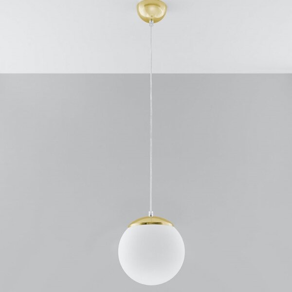 Sollux SL.0715 - Luster na lanku TOYA 1xE27/60W/230V pr. 20 cm biela/zlatá