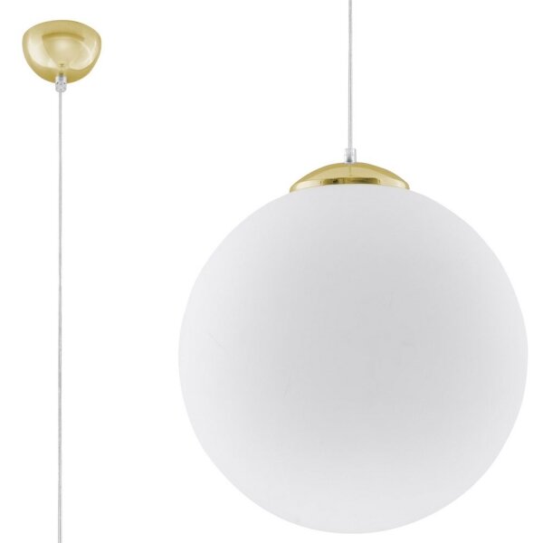 Sollux SL.0717 - Luster na lanku TOYA 1xE27/60W/230V pr. 40 cm biela/zlatá