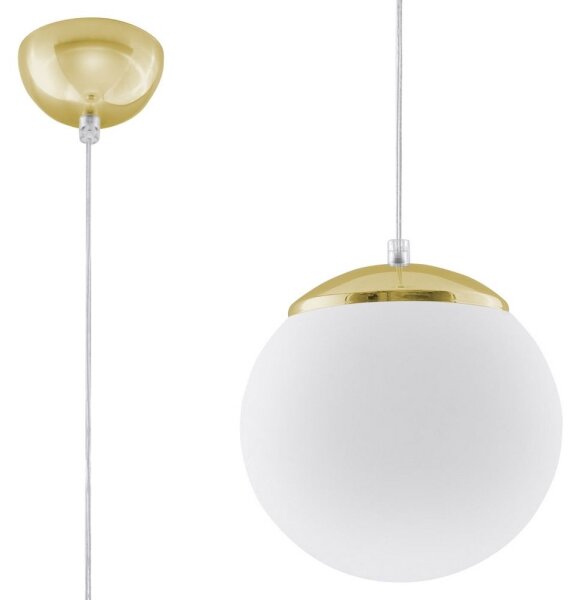 Sollux SL.0715 - Luster na lanku TOYA 1xE27/60W/230V pr. 20 cm biela/zlatá