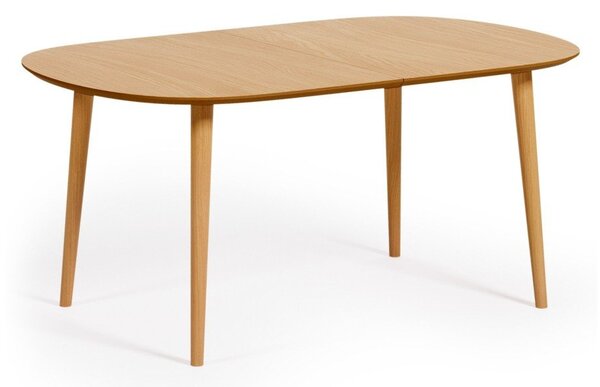 Okrúhly rozkladací jedálenský stôl v dekore duba v prírodnej farbe ø 160 cm Oqui – Kave Home