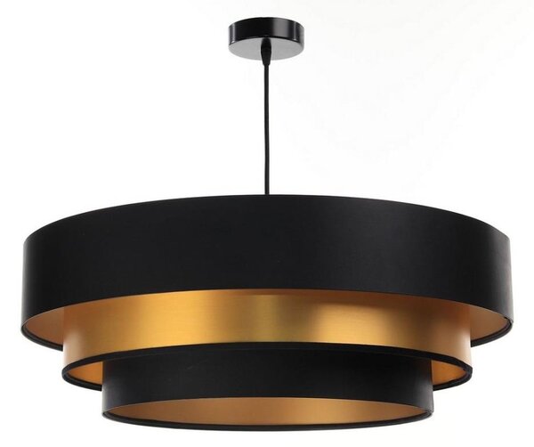 Luster na lanku TRINITI 1xE27/60W/230V čierna/zlatá