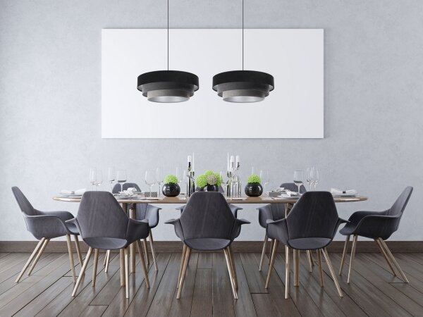 Luster na lanku TRINITI 1xE27/60W/230V čierna/šedá