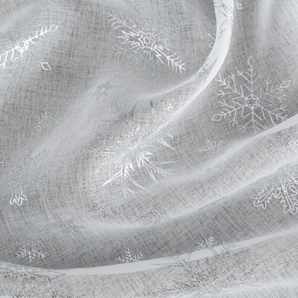 Metráž VIANOČNÁ ZÁCLONA SNOW 140X250 CM NA KRUHÁCH BIELA