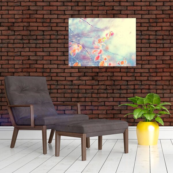 Obraz - Lístky v ľade (70x50 cm)