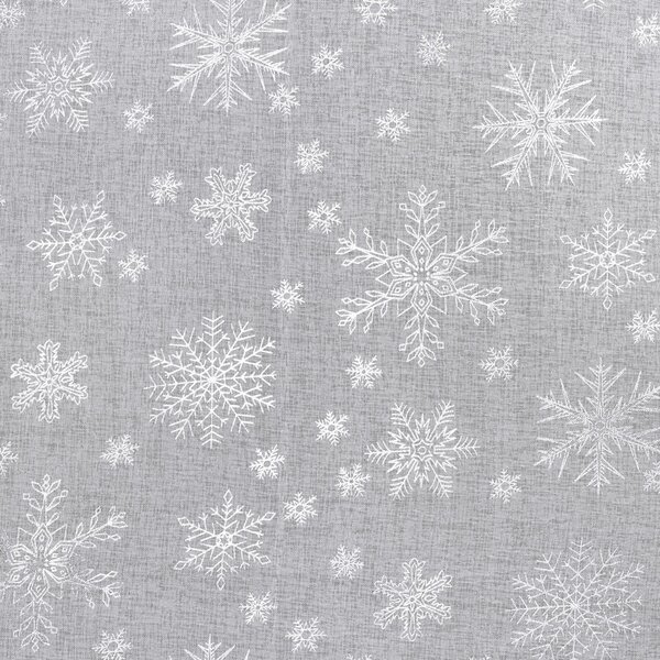 Metráž VIANOČNÁ ZÁCLONA SNOW 140X250 CM NA KRUHÁCH BIELA