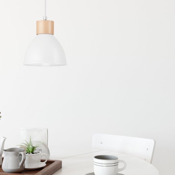 Luster na lanku NICO 1xE27/60W/230V biela