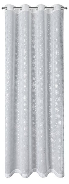 Metráž VIANOČNÁ ZÁCLONA SNOW 140X250 CM NA KRUHÁCH BIELA