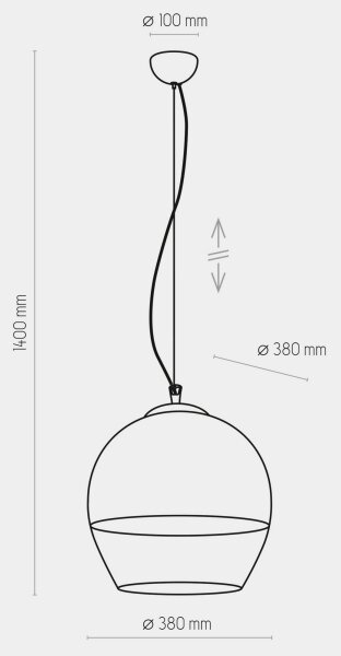 Luster na lanku BOULETTE 1xE27/60W/230V zlatá
