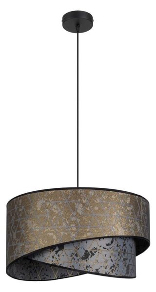 Luster na lanku REZO 1xE27/60W/230V šedá/zlatá