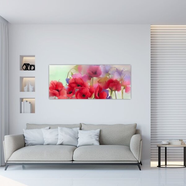Obraz vlčích makov (120x50 cm)