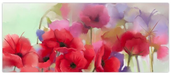 Obraz vlčích makov (120x50 cm)