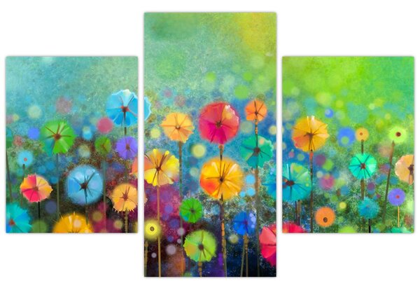 Obraz - Abstraktné kvety (90x60 cm)
