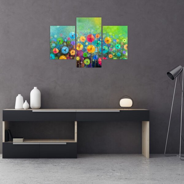 Obraz - Abstraktné kvety (90x60 cm)