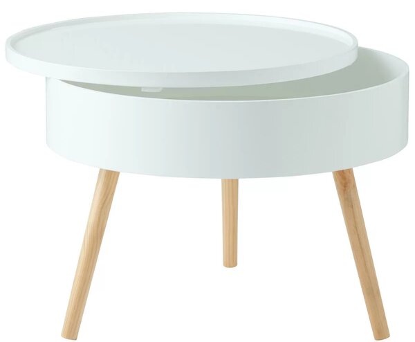 ModernHome Okrúhly konferenčný stolík s úložným priestorom, 60 cm