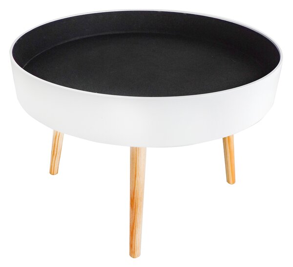 ModernHome Okrúhly konferenčný stolík s úložným priestorom, 60 cm