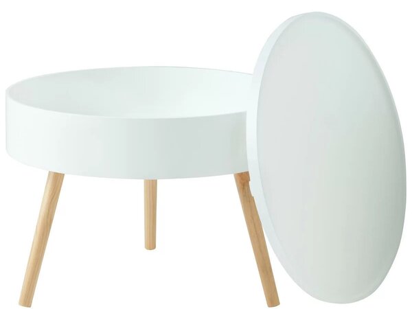 ModernHome Okrúhly konferenčný stolík s úložným priestorom, 60 cm