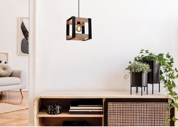 Luster na lanku VARNA 1xE27/40W/230V dub