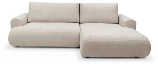 Rohová sedačka Lotulis Mini s rozkladom pravostranná - krémová hydrofóbna látka Blur 01