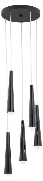 Argon 2103 - Luster na lanku HOLLYWOOD 5xE14/7W/230V čierna