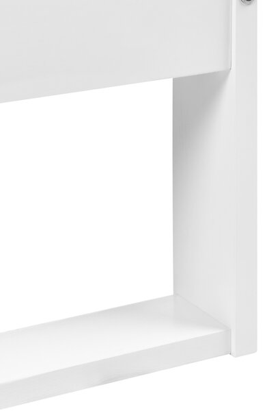 Posteľ biela borovicové drevo 140 x 200 cm s lamelovým roštom bez čela minimalistický štýl spálňa