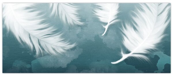 Obraz - Biela pierka (120x50 cm)