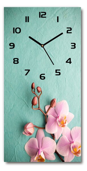Nástenné hodiny tiché Ružová orchidea