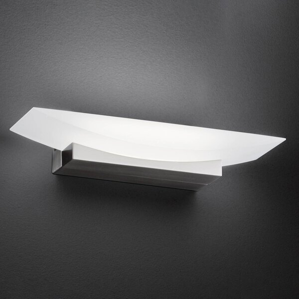 Nástenné LED svietidlo Bowl TW, šírka 30 cm, nikel, Hliník / sivá / zinok, Obývacia izba / jedáleň, kov, Moderný, Nástenné svietidlo