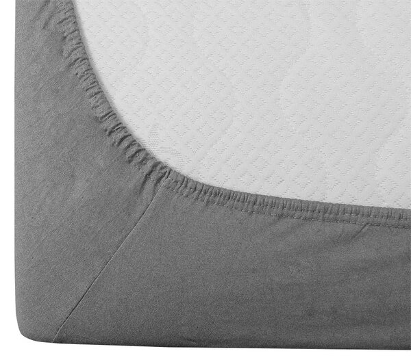 Sada krepových obliečok LINIE modré + plachta Jersey 90 x 200 cm svetlosivé, jednolôžko