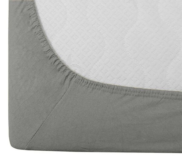 Sada krepových obliečok WHITE SHEEPS POLY sivé + plachta Jersey 90 x 200 cm sivá, jednolôžko